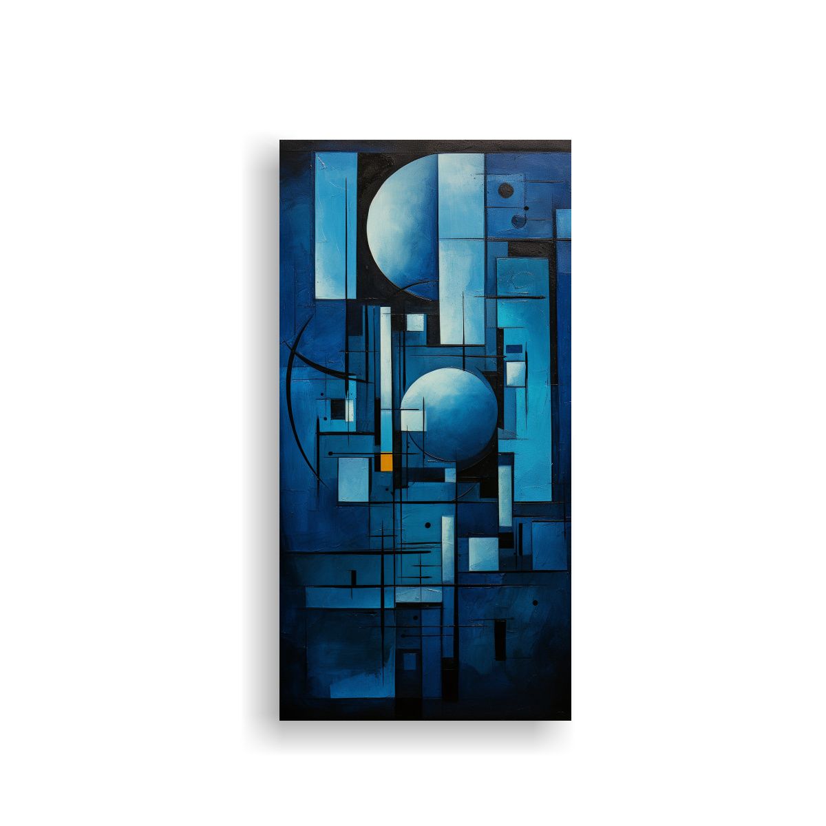 GENERICO - Cuadro Abstracto Azul Estilo Composición Vertical 70x140 Cm