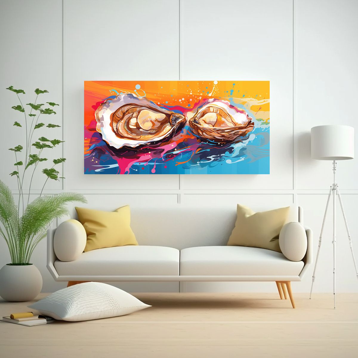 GENERICO - Pinturas Decorativas Acuarela Estrellados Ostras 120x60 Cm.