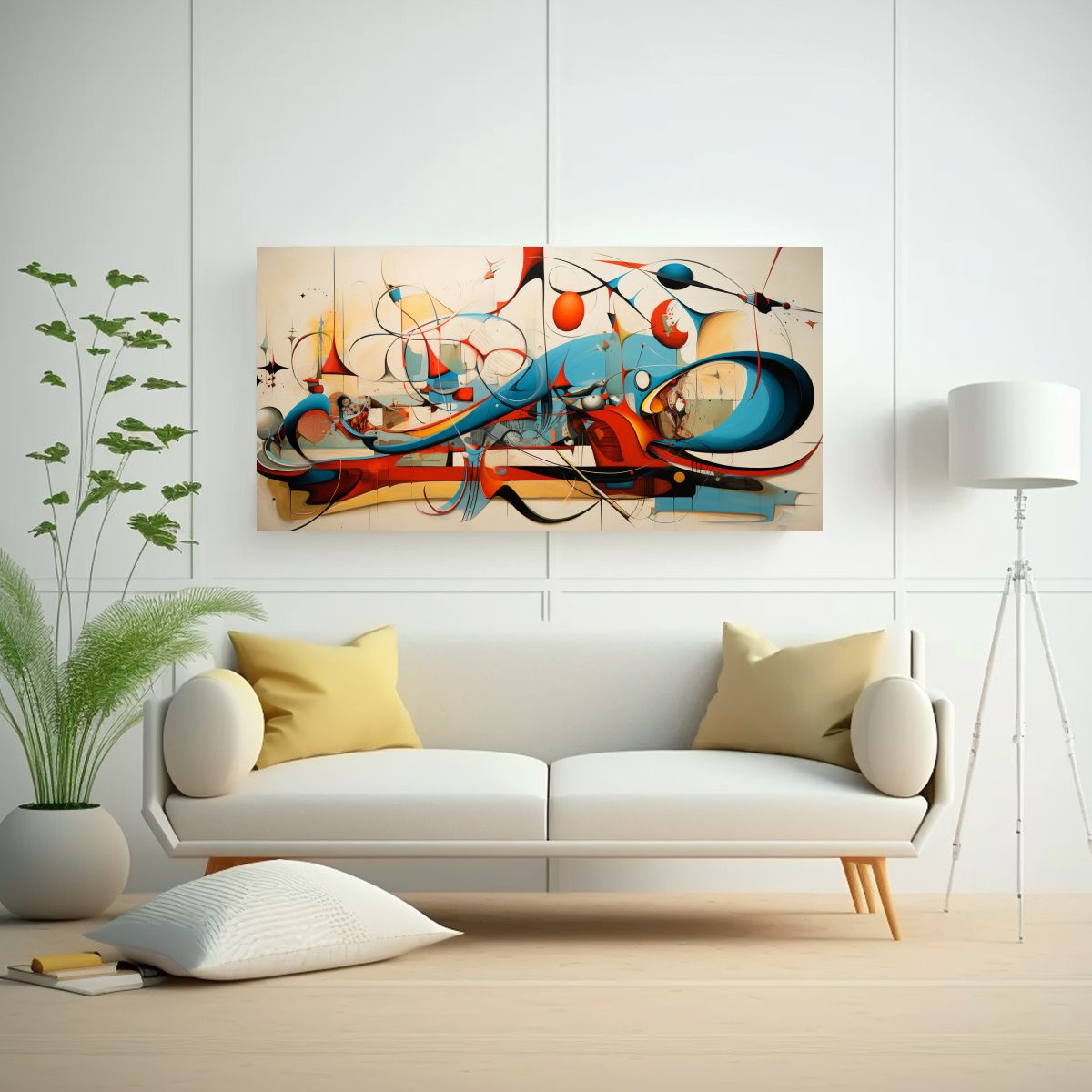 GENERICO - Lienzos Grandes Abstractos Composición 120x60 Cm