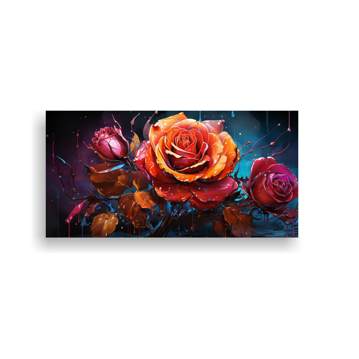GENERICO - Cuadro De Tela Con Tema Mágico Y Fondo De Rosa 140x70 Cm