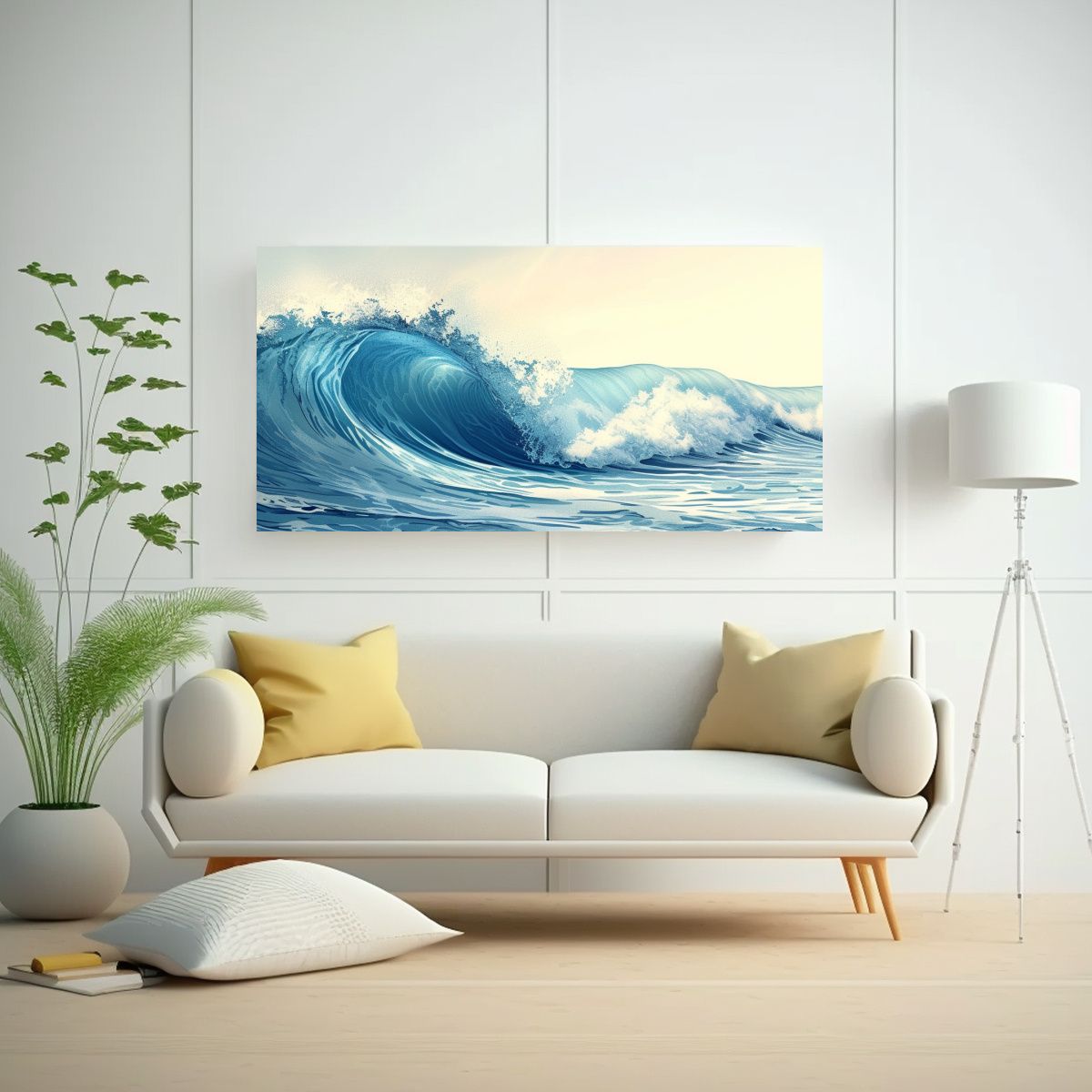 GENERICO - Pintura De Cuadro De Olas Gigantes Rizadas En El 120x60 Cm