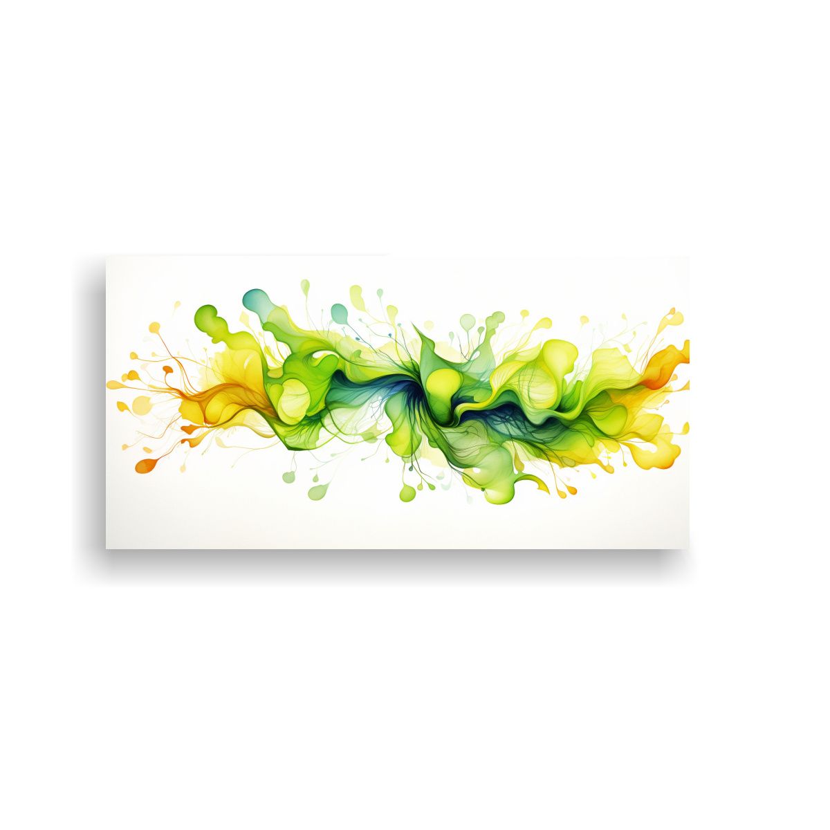 GENERICO - Pintura Abstracta En Acuarela Vibrante En Lienzo 120x60 Cm.