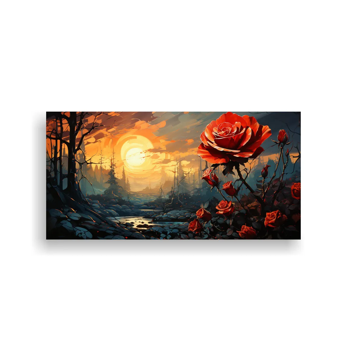 GENERICO - Cuadro Decorativo Estilo Rose Van Gogh De Una 140x70 Cm.