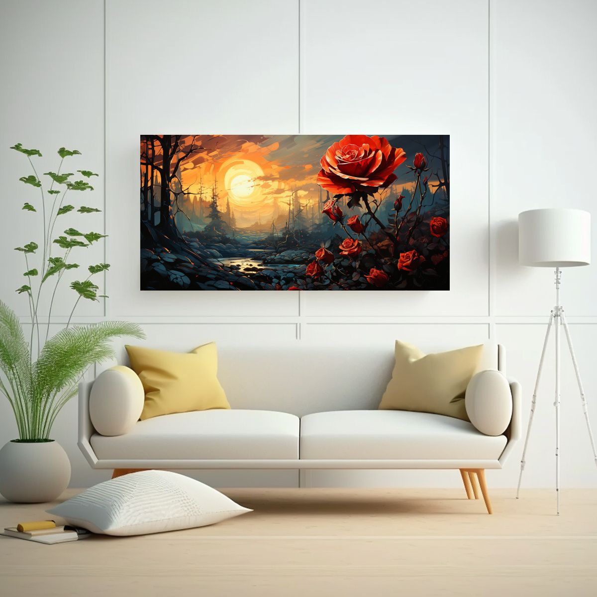GENERICO - Cuadro Decorativo Estilo Rose Van Gogh De Una 140x70 Cm.
