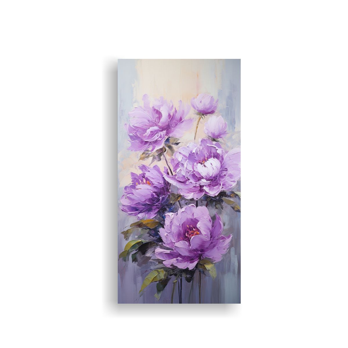GENERICO - Cuadro Moderno Adorno Pintura De Peonías Moradas 70x140 Cm