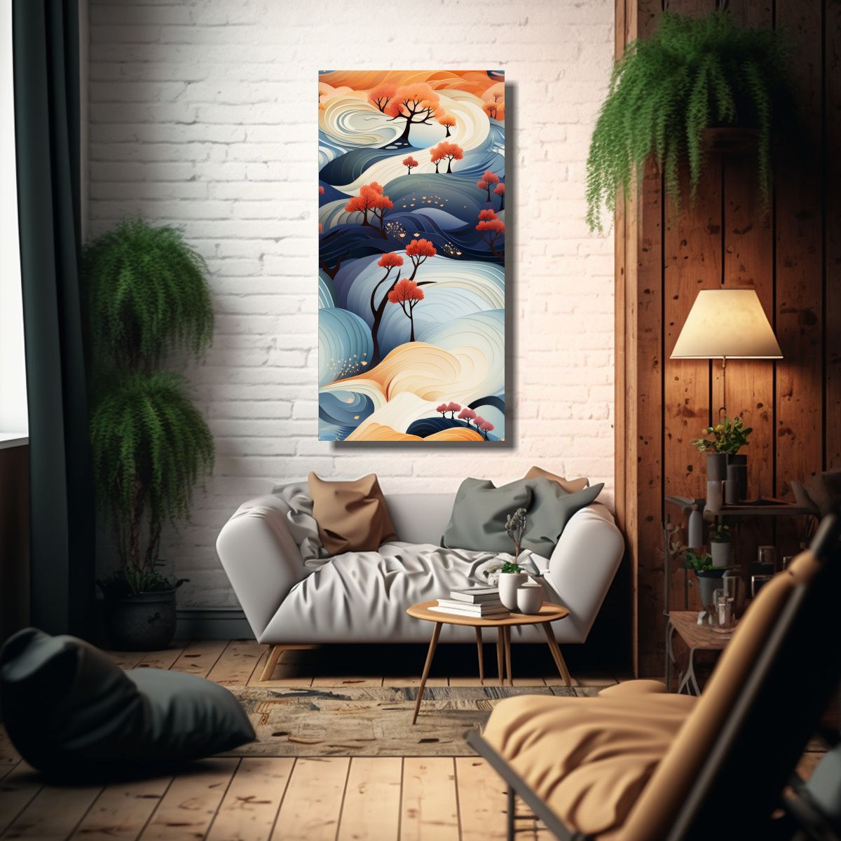 GENERICO - Arte De Pared Abstracto Escandinavo De Alta 70x140 Cm