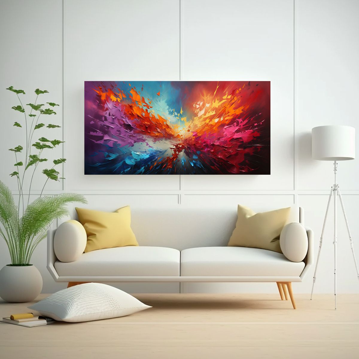 GENERICO - Cuadro Abstracto Moderno Colorido Para Cocina 140x70 Cm