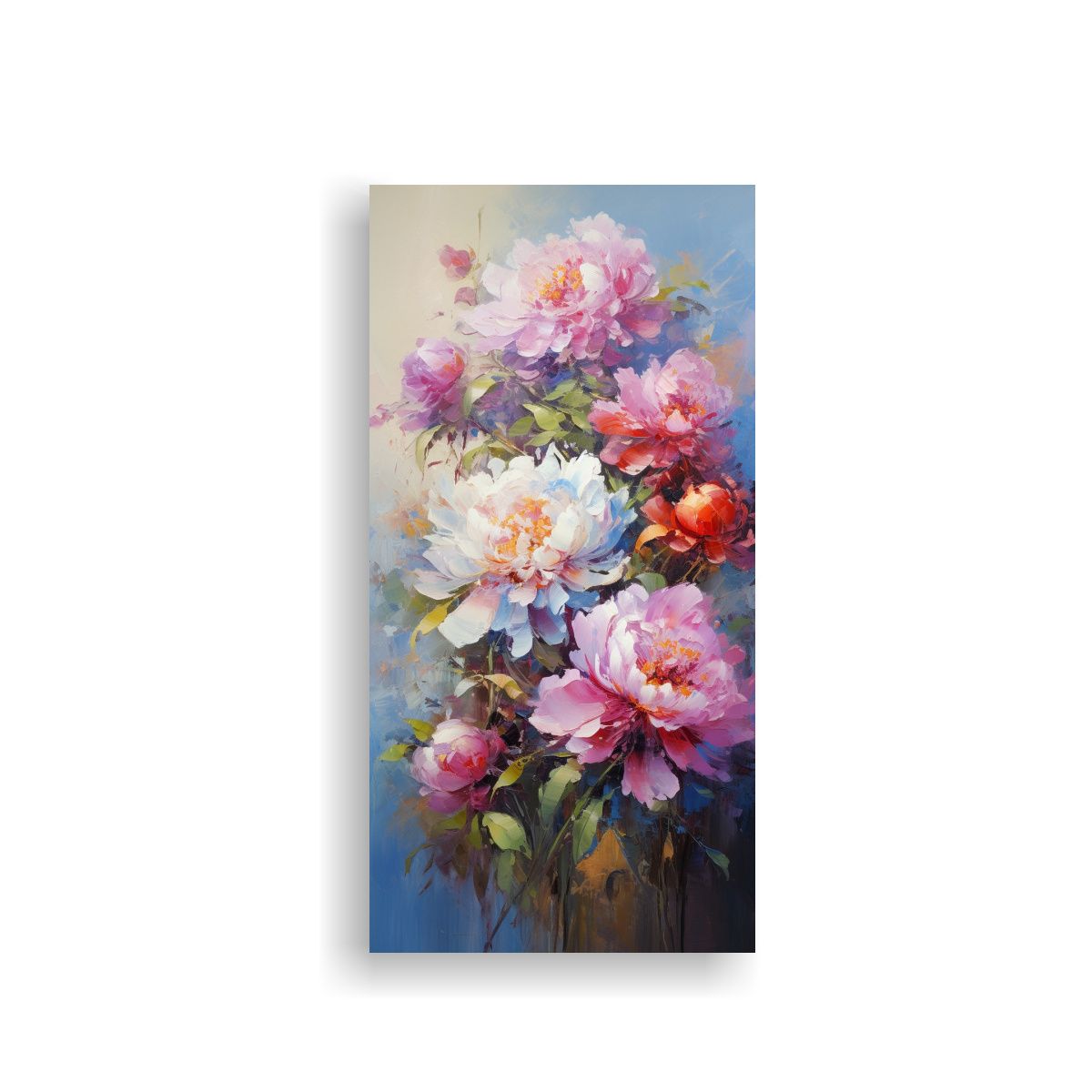 GENERICO - Cuadro De Peonías En Lienzo Alta Calidad 70x140 Cm