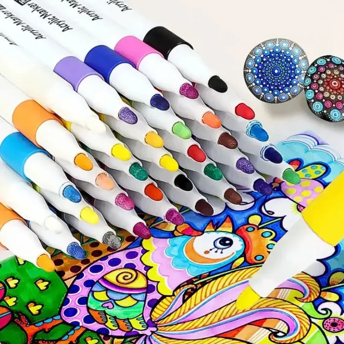 MOTARRO - Plumones Acrílicos 48 Colores Marcadores De Alta Calidad