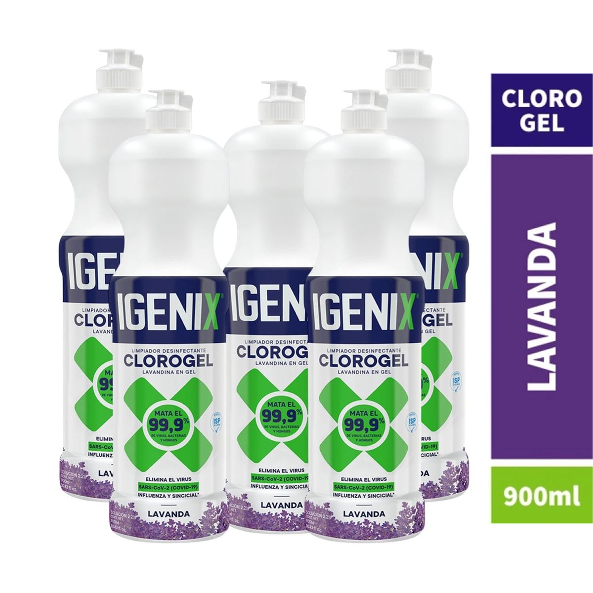 IGENIX - Pack X5 Limpiador Cloro Gel Igenix Lavanda 900ml