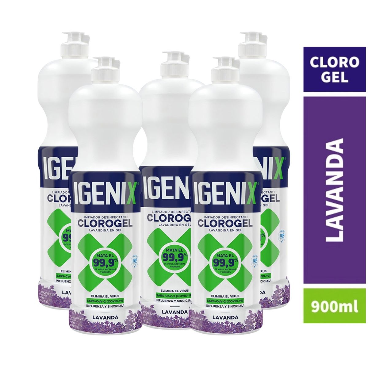 IGENIX - Pack X5 Limpiador Cloro Gel Igenix Lavanda 900ml
