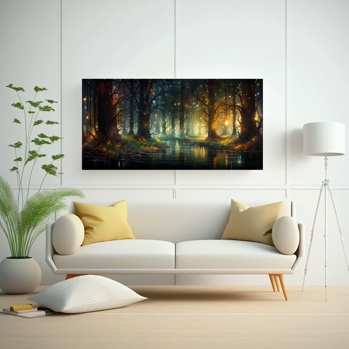 GENERICO - Pinturas De Decoración De Lienzo Hermoso Bosque 120x60 Cm