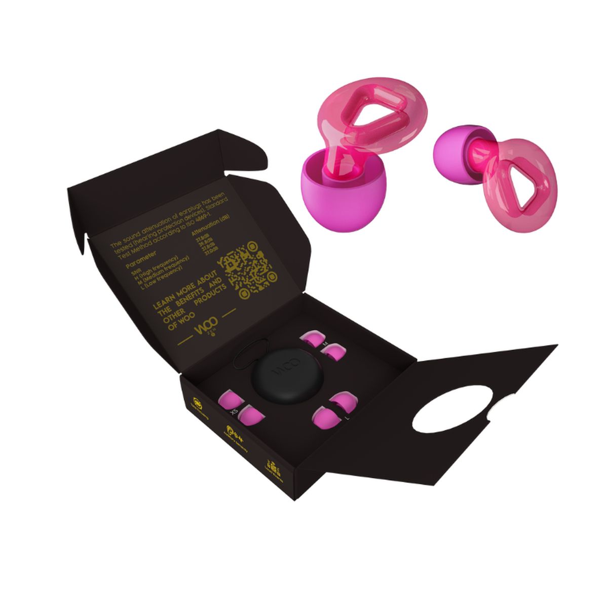 WOO EARPLUGS - Woo Earplugs Zen Pro - Protectores Auditivos 38dB - Rosa