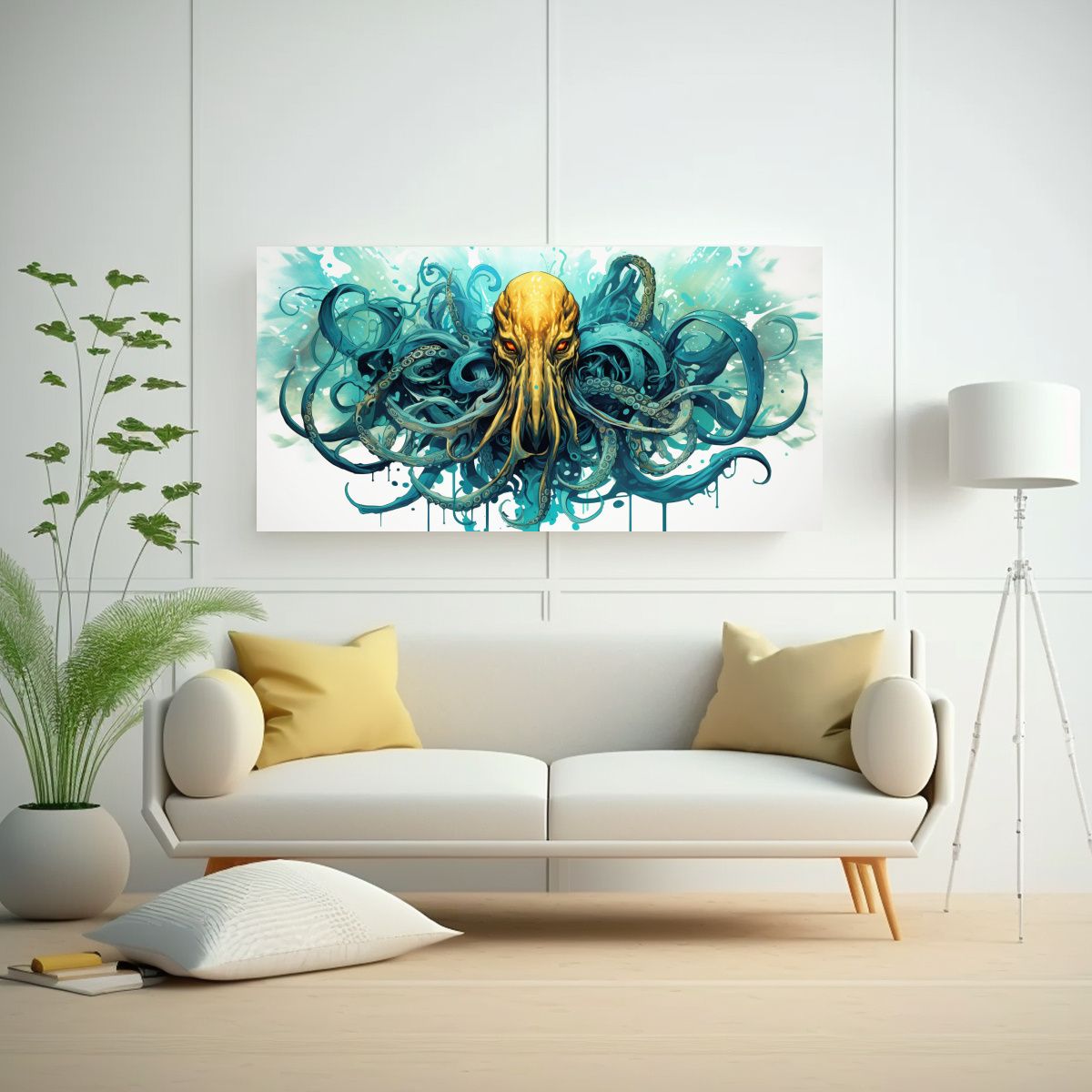 GENERICO - Pintura Decorativa Neopop De Cthulhu En Colores 140x70 Cm.