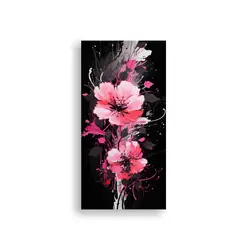 GENERICO - Pinturas Decorativas Con Colores Negro Y Rosa En 70x140 Cm