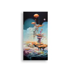 GENERICO - Cuadro Moderno Impactante De Paisaje Onírico Con 70x140 Cm