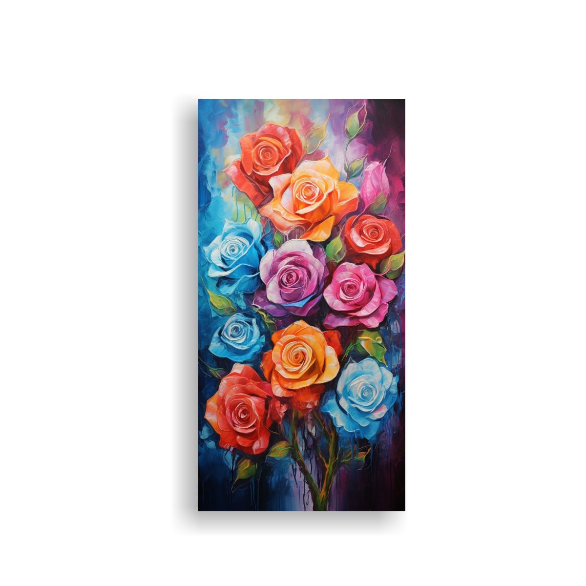 GENERICO - Lienzo De Tela Decorativo De Rosas En Colores 70x140 Cm