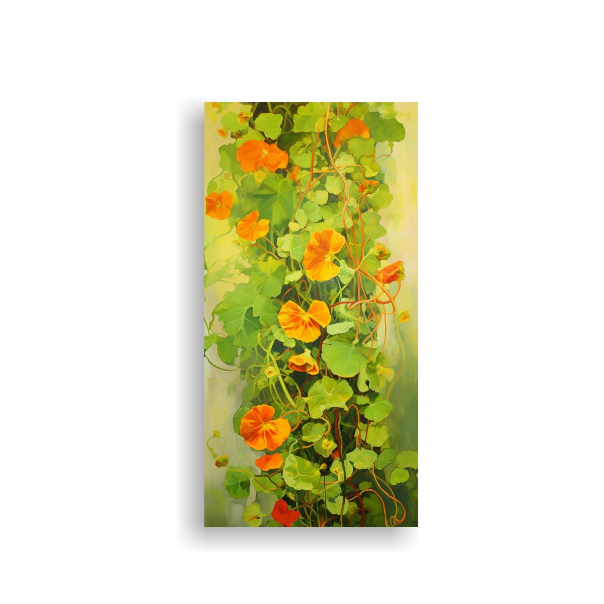 GENERICO - Pintura Abstracta De Nasturtium Herbs De Alta 70x140 Cm