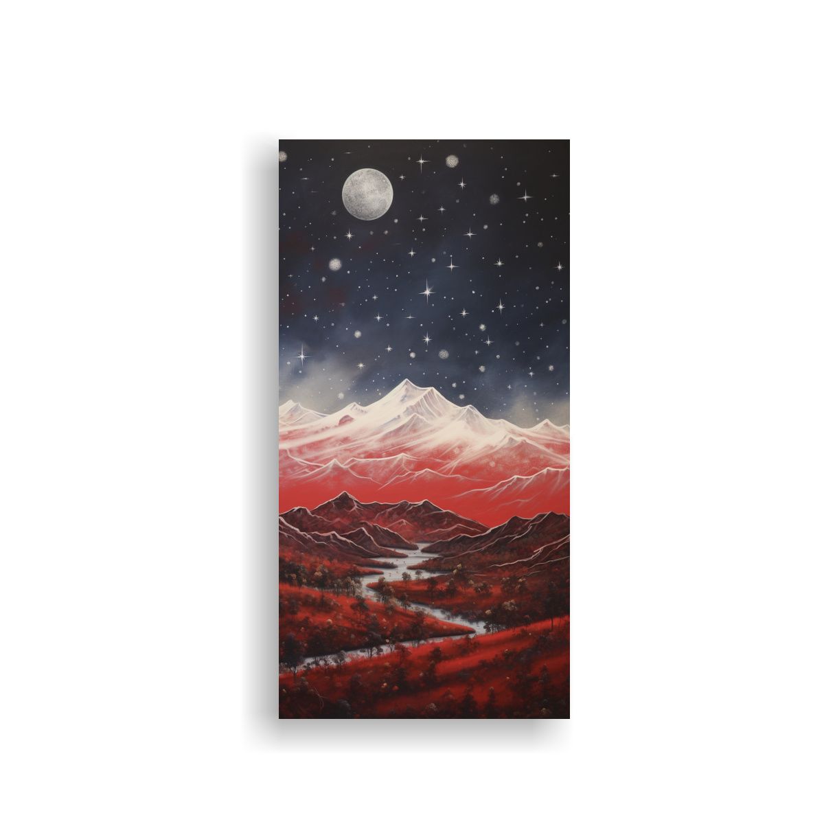 GENERICO - Cuadro De Paisaje De Montaña En Un Estilo 70x140 Cm