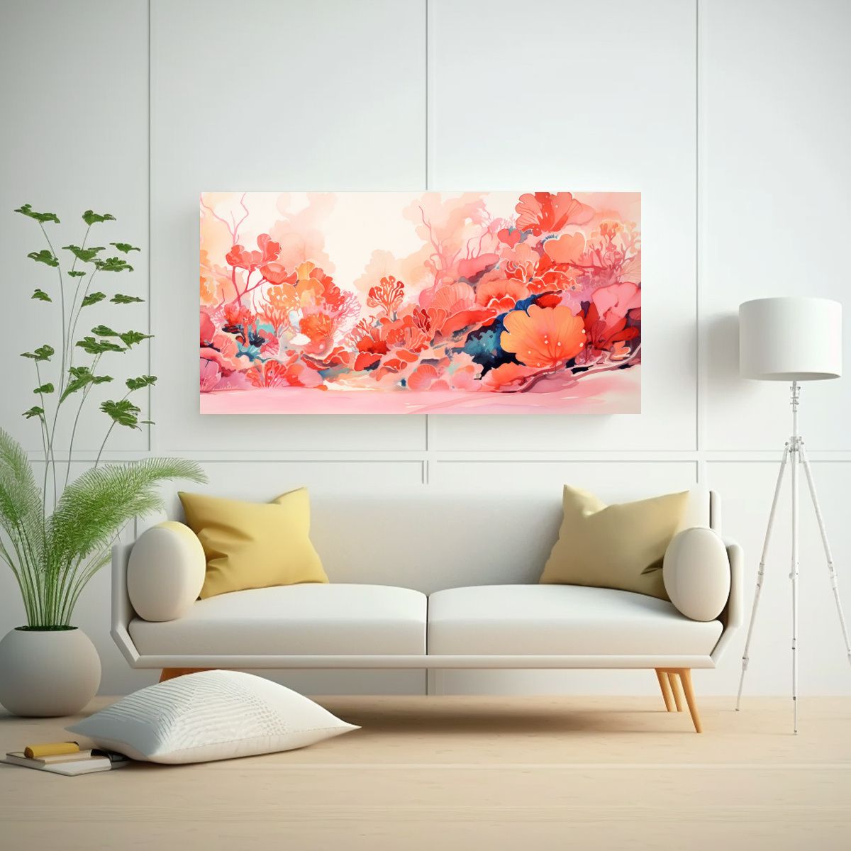 GENERICO - Cuadros Decorativos Armonía Coral Capri Y 140x70 Cm