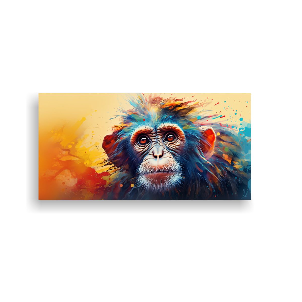 GENERICO - Pintura Colorida De Estilo Acuarela De Mono 120x60 Cm