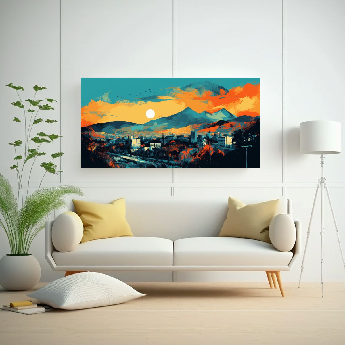 GENERICO - Cuadros Decorativos Equilibrio Visual En Turquesa 120x60 Cm