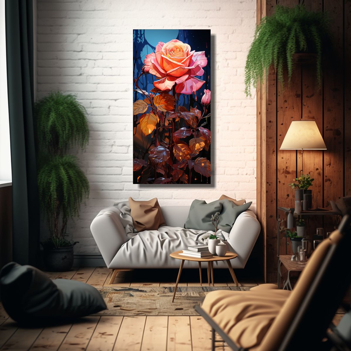 GENERICO - Cuadro Decorativo Alegría Rosa Arte Pop 70x140 Cm