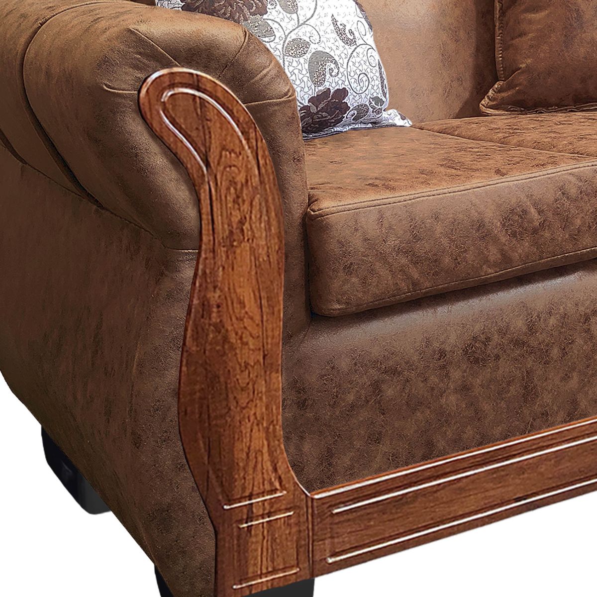 AMERICA DECORA - Living Con Resorte Estructural 7 Personas 3+2+1+1 Lisbon Envejecido Terracota X