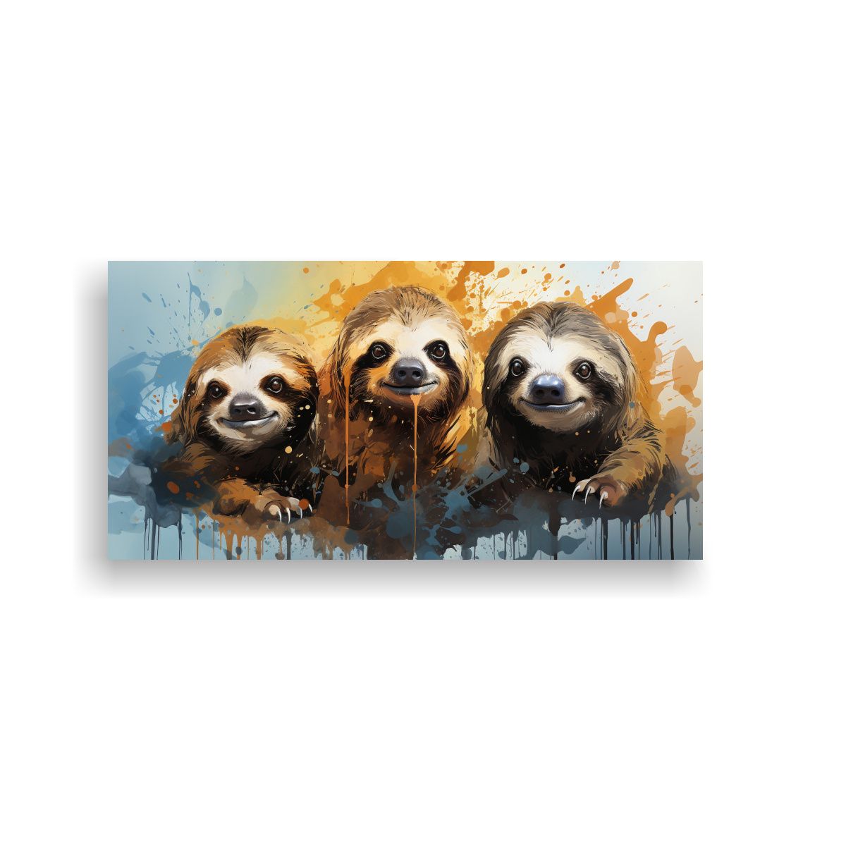 GENERICO - Cuadro Lienzo Estilo Galería Perezosos En 140x70 Cm