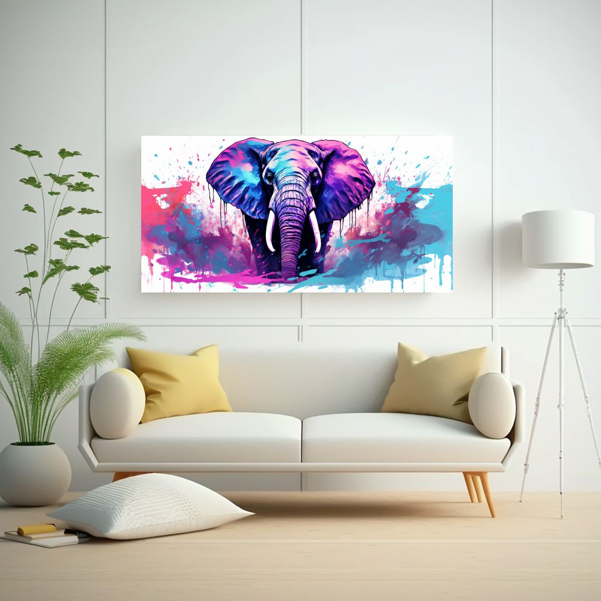 GENERICO - Cuadro Exclusivo Elefante Africano En Colores 120x60 Cm