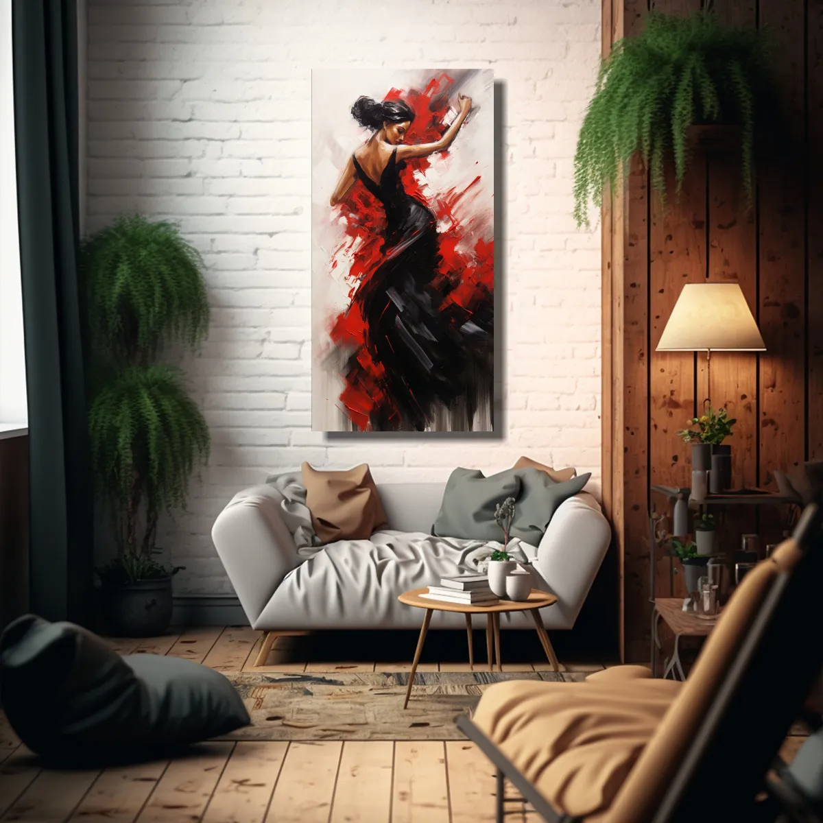 GENERICO - Pintura Flamenco Energía Cinética Capturada En 70x140 Cm