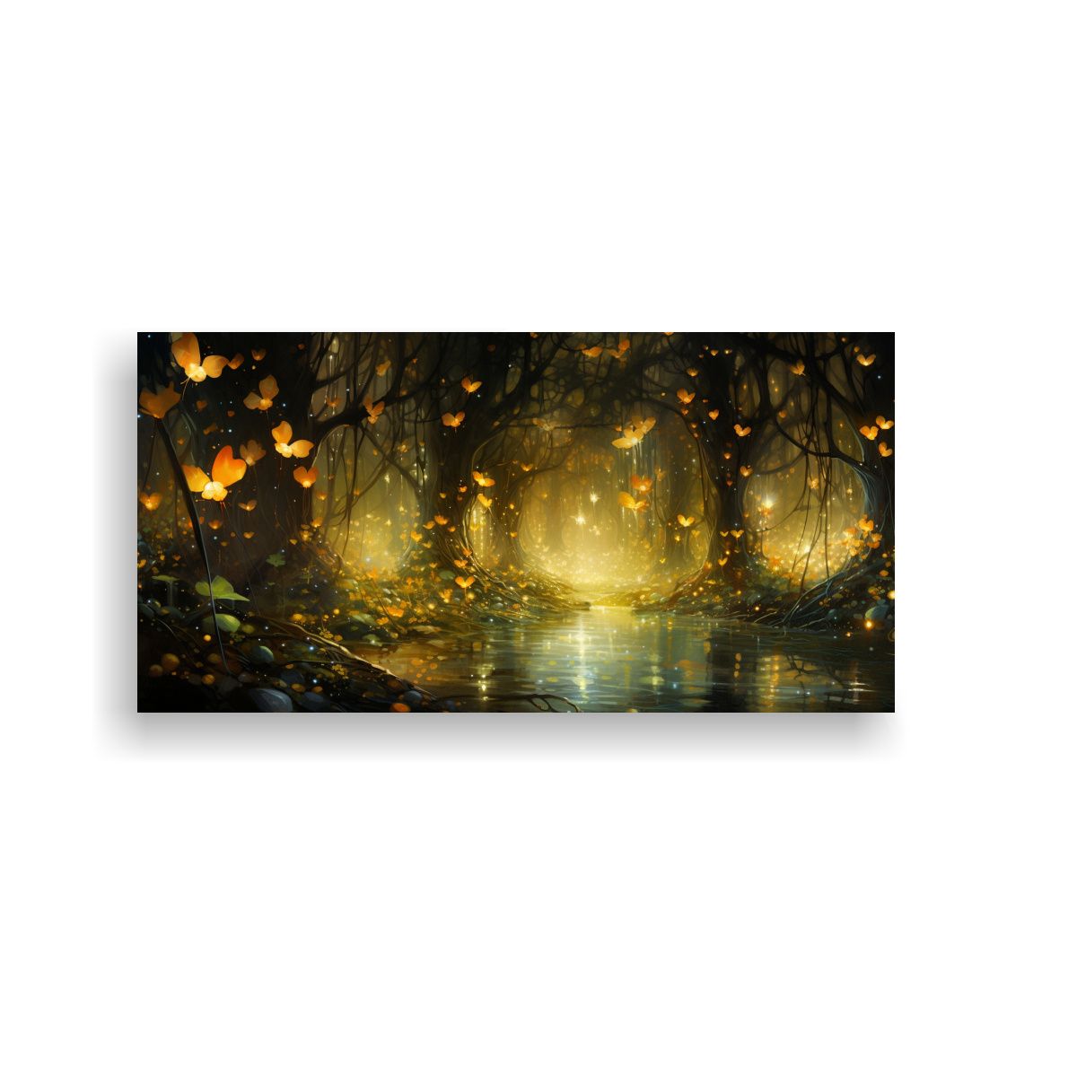 GENERICO - Pintura Abstracta Encantadora De Luciérnagas En 140x70 Cm