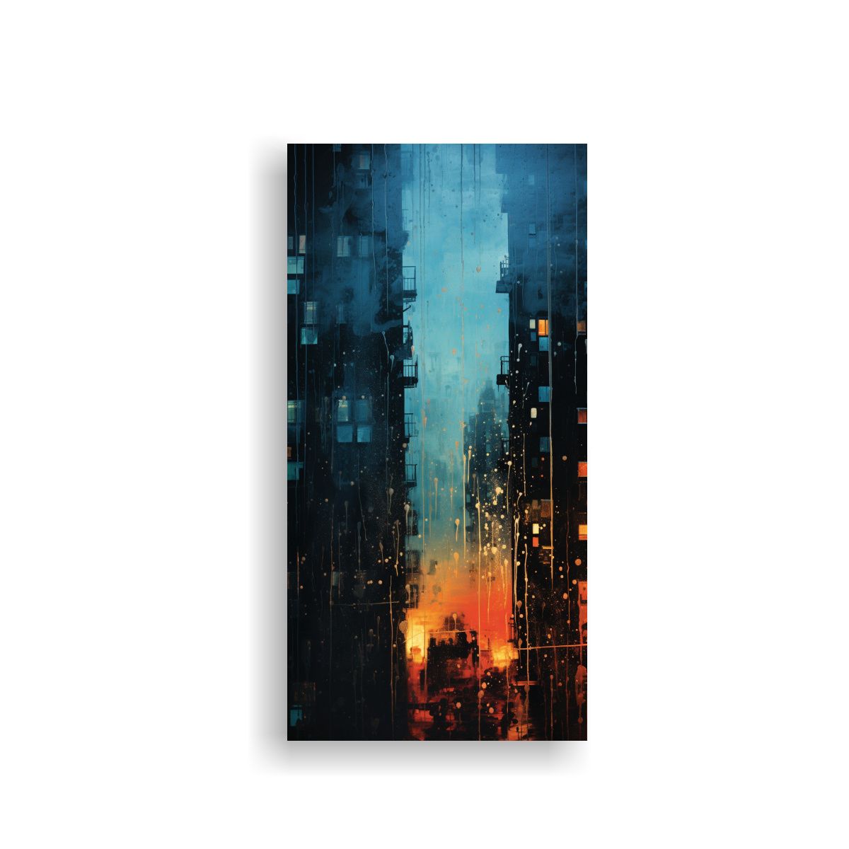 GENERICO - Paisaje Urbano Abstracto Lineal En Pinturas De 70x140 Cm