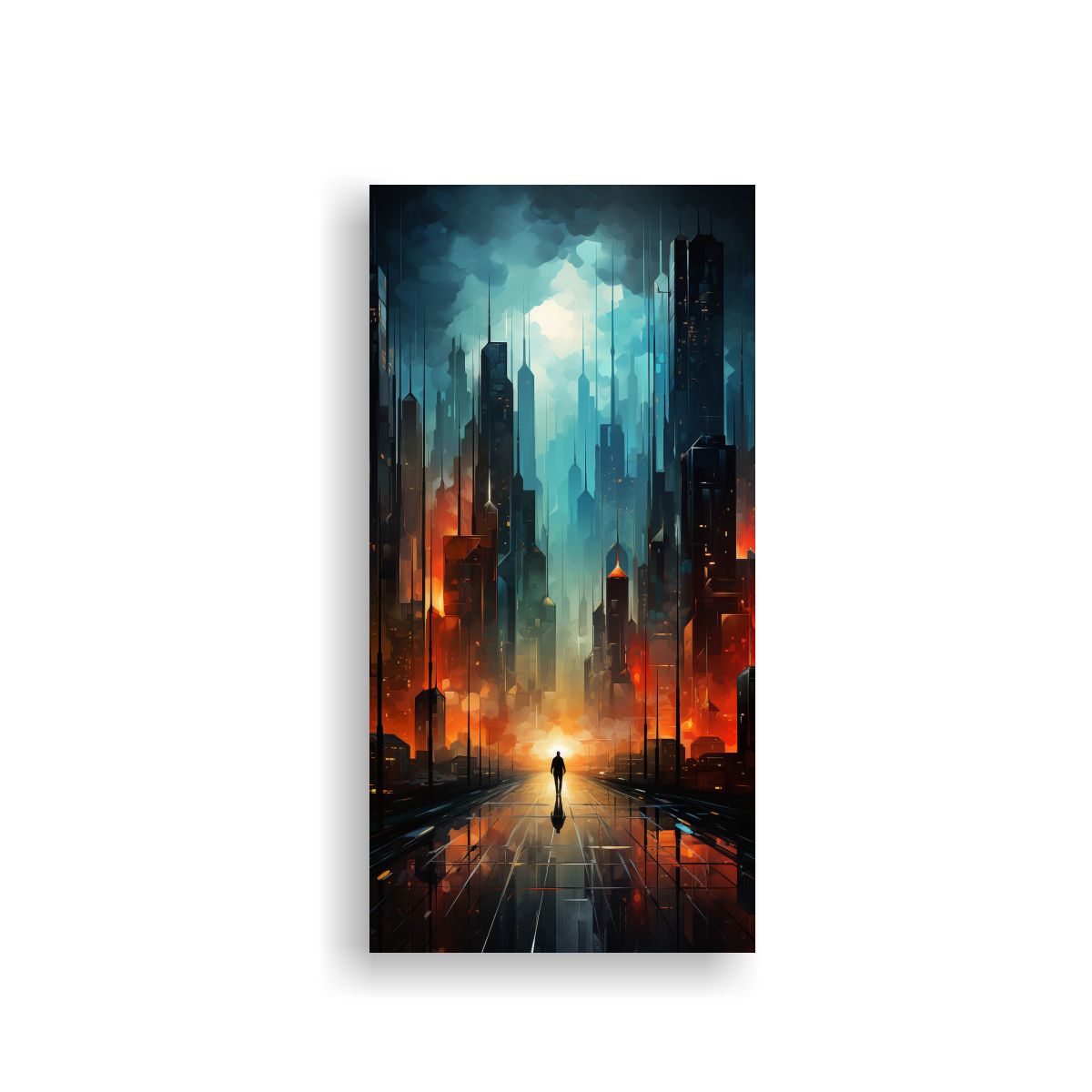 GENERICO - Pintura Decorativa De Ciudad Abstracta Y Adorable 70x140 Cm