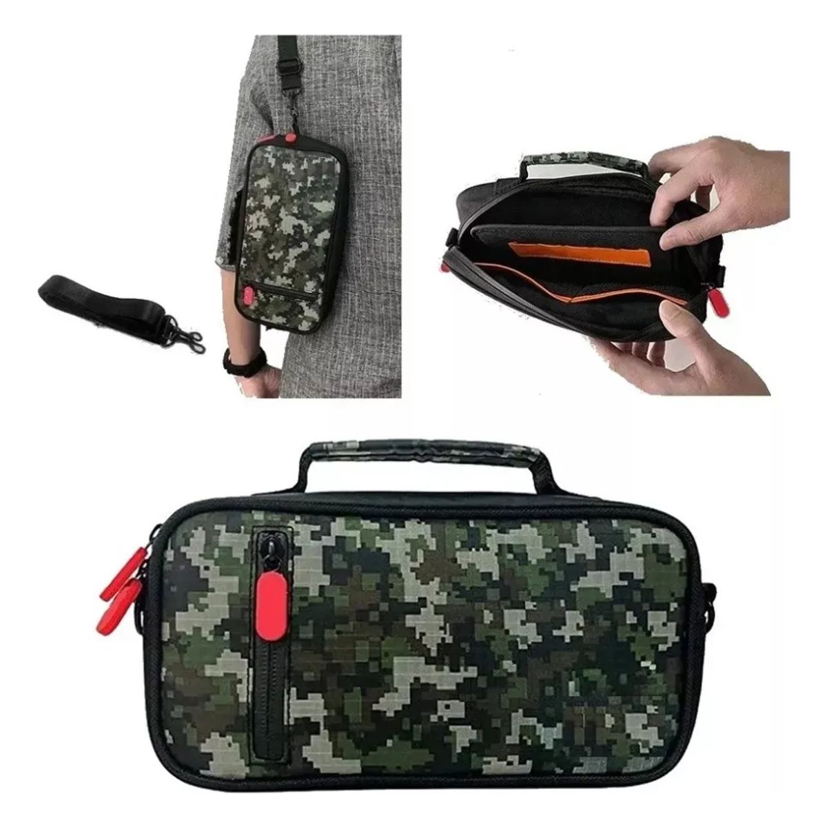 GENERICO - Bolso Funda Para Nintendo Switch Bolso Banano Camuflaje