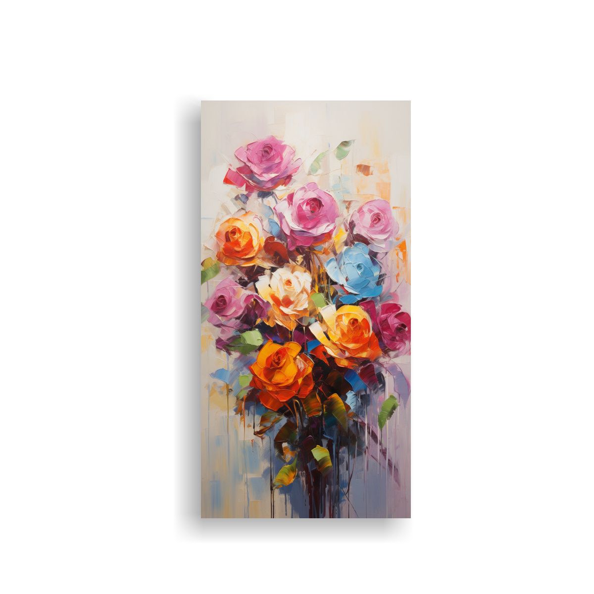 GENERICO - Pintura Moderna Impresionante De Rosas En Colores 70x140 Cm