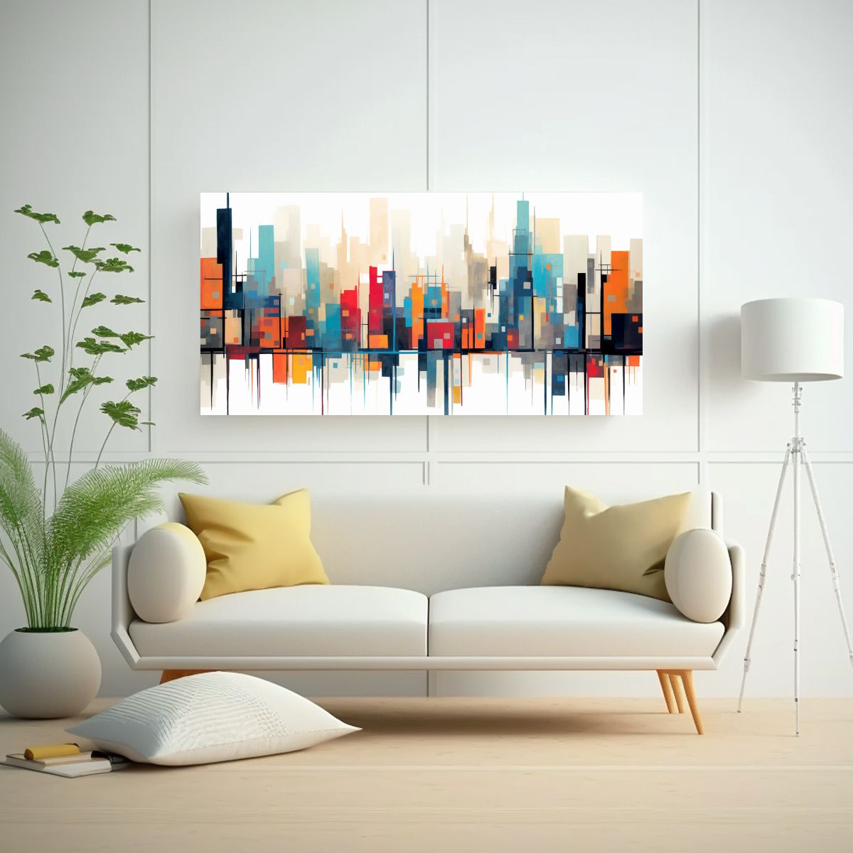 GENERICO - Cuadros Modernos Abstractos De Paisajes Urbanos 140x70 Cm