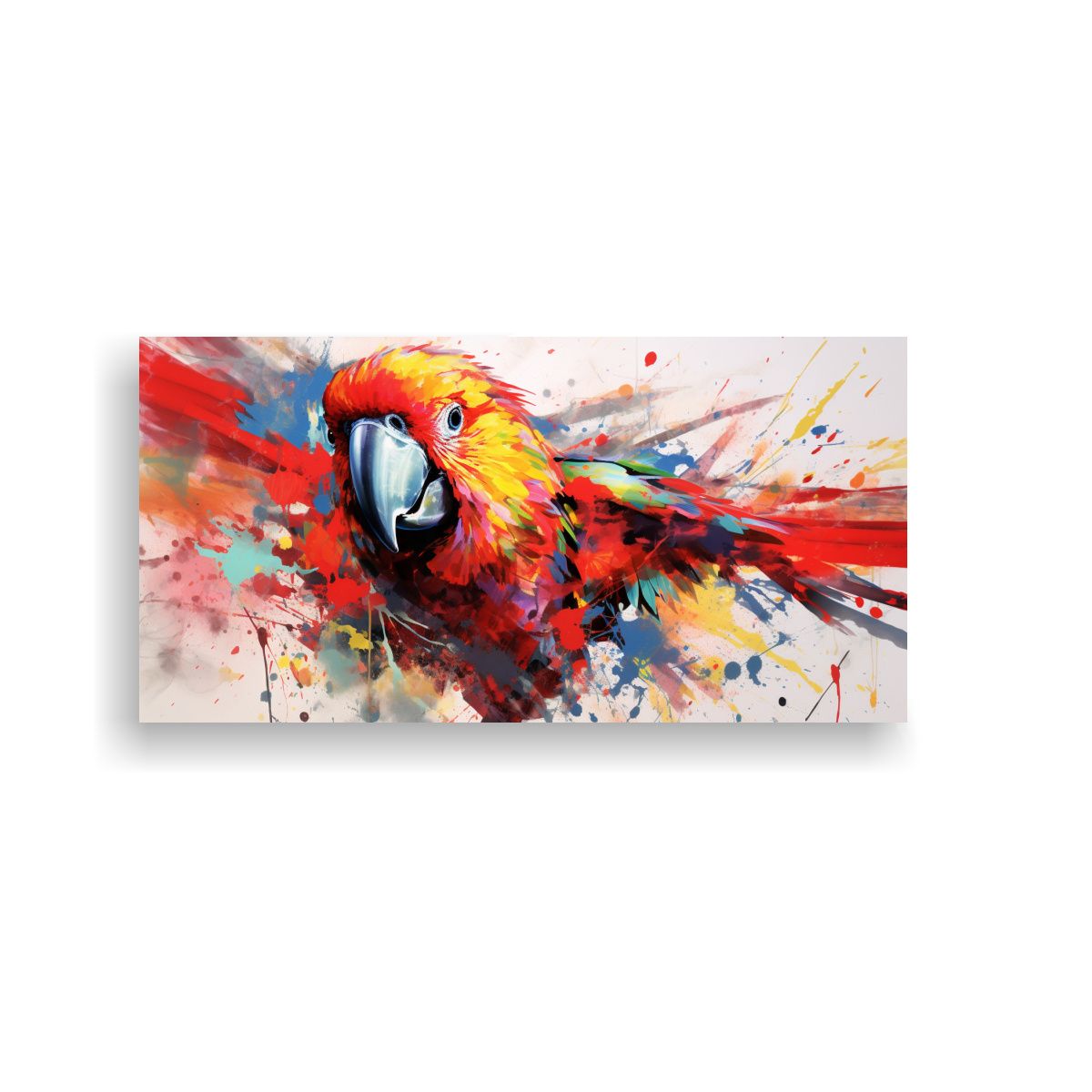 GENERICO - Cuadro Impreso Simétrico Un Loro En Colores 120x60 Cm