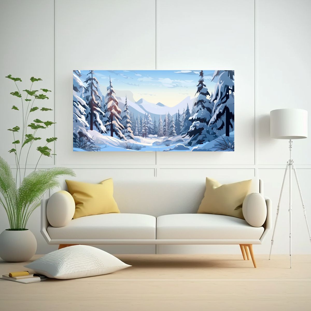 GENERICO - Cuadro De Dibujo Para Cocina FMC Paisaje Nevado 140x70 Cm