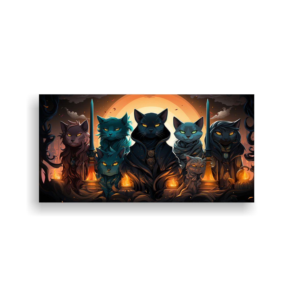 GENERICO - Cuadros Abstractos De Gatos De Homestuck 140x70 Cm