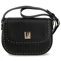 VIZZANO - Cartera Bandolera Mujer Negra con Detalles de Tachas