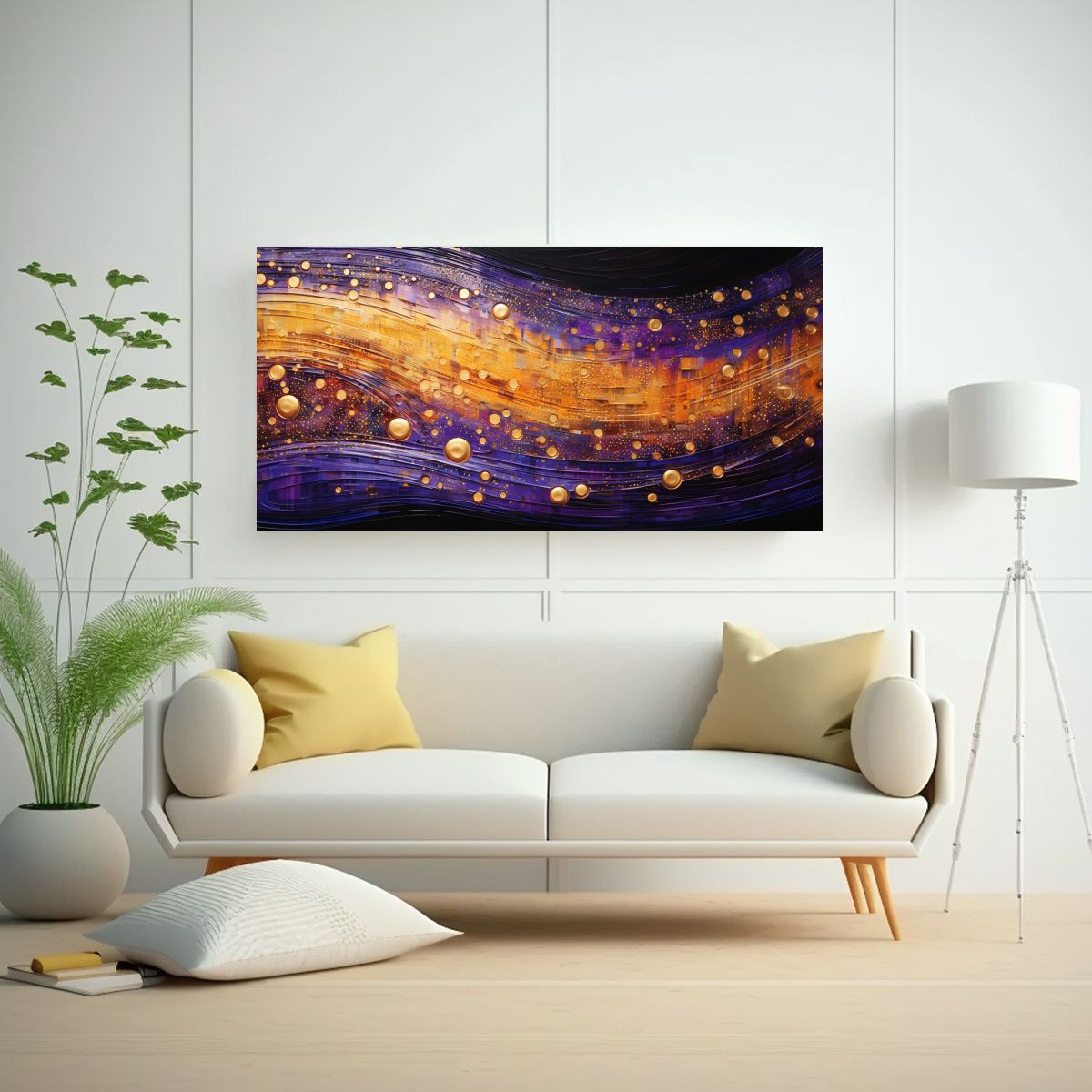 GENERICO - Pintura De Lienzo Estilo Puntillismo Luminoso 140x70 Cm.