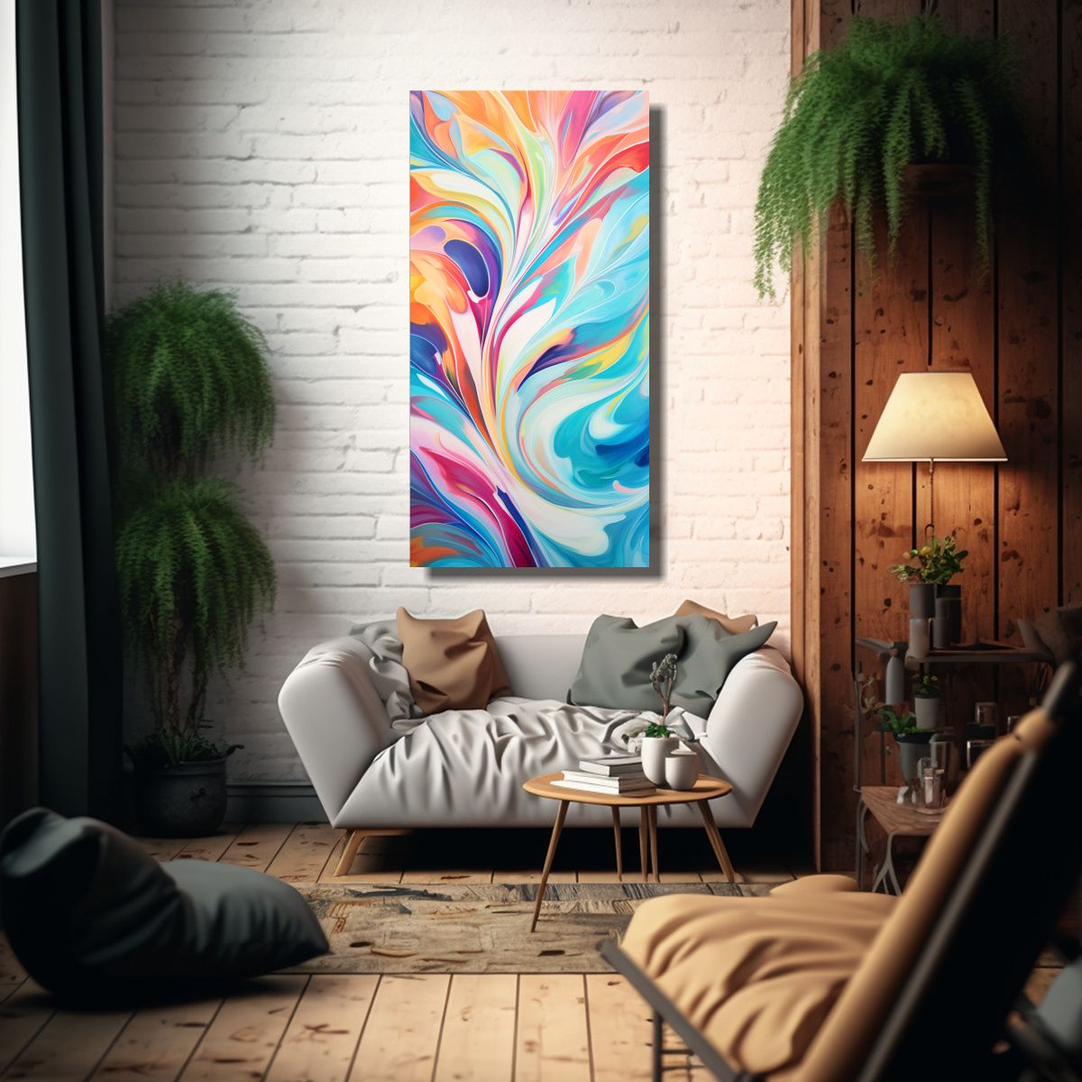 GENERICO - Pintura De Pared Con Patrones Abstractos 70x140 Cm