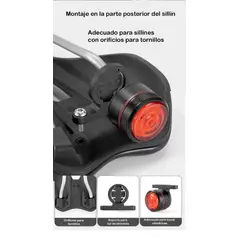 ROCKBROS - Soporte Luz Trasera Tipo Garmin Clip Sillín Universal