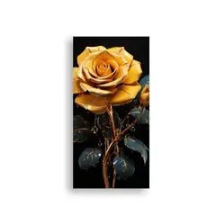 GENERICO - Cuadro Hermoso Living De Una Rosa Amarilla 70x140 Cm