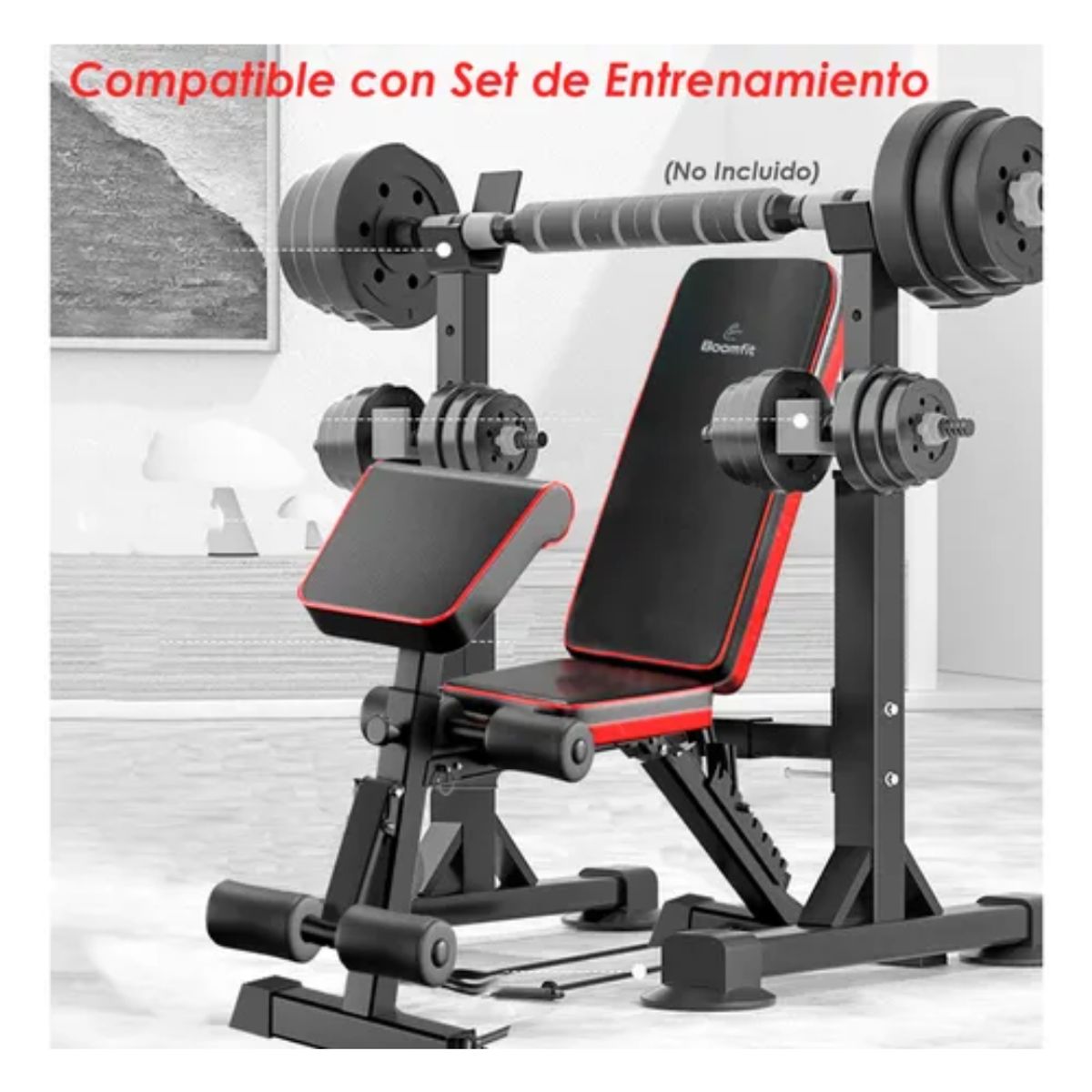 HOMEBRANDT - Press Banca 7 Niveles Multifuncional Plegable 16en1