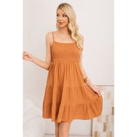 Mini Vestido Corto Pabilos Primavera Mujer Unicolor Moderno 3370