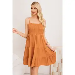 LIKE SHOP - Mini Vestido Corto Pabilos Primavera Mujer Unicolor Moderno 3370