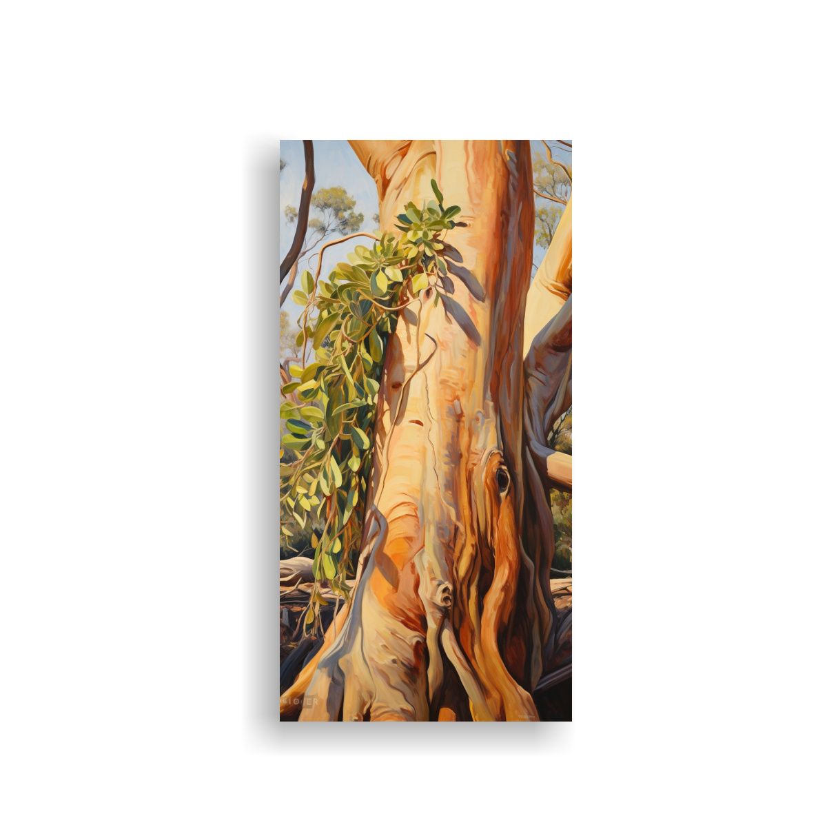 GENERICO - Pintura Minimalista De árbol De Eucalipto En 70x140 Cm