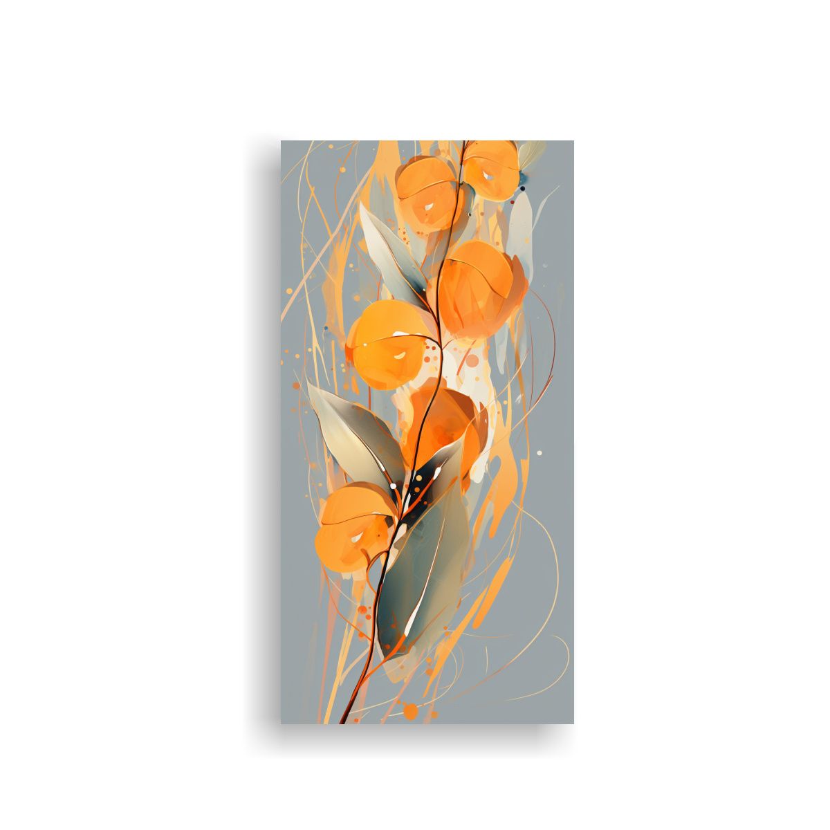 GENERICO - Cuadro Conceptual Simetría Hojas De Eucalipto En 70x140 Cm